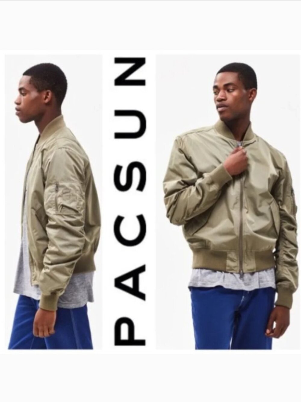 PacSun Olive Green Bomber Jacket Size Small